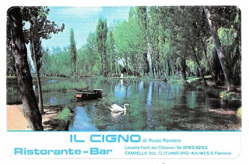 Cartolina Campello sul Clitunno Ristorante Il Cigno adesiva
