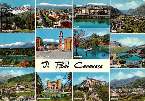 Cartolina Canavese 12 vedute 1976 (Torino)
