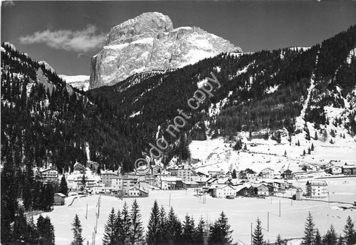 Cartolina Canazei verso Passo Pordoi 1958