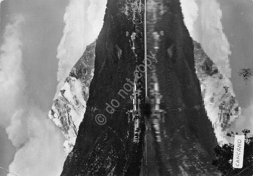 Cartolina Cancano panorama e lago 1956
