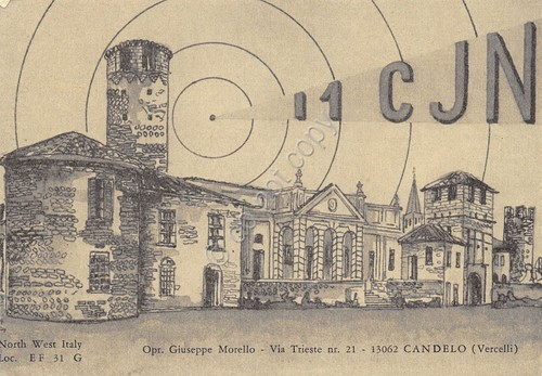 Cartolina Candelo Vercelli cartolina radio amatori Opr Giuseppe Morello