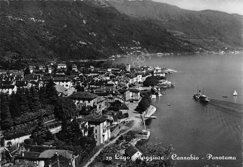 Cartolina Cannobio Lago Maggiore panorama anni '50