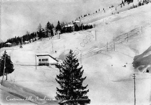 Cartolina Cantoniera della Presolana Slittovia 1955