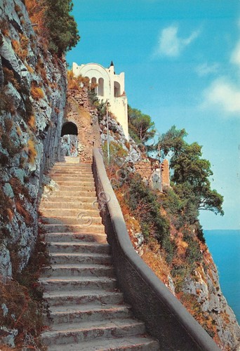 Cartolina Capri Anacapri San Michele scala