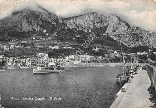Cartolina Capri Marina Grande Porto 1955