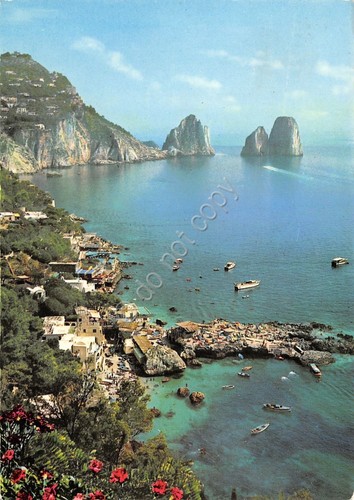 Cartolina Capri Marina Piccola vista dall'alto 1966 (Napoli)