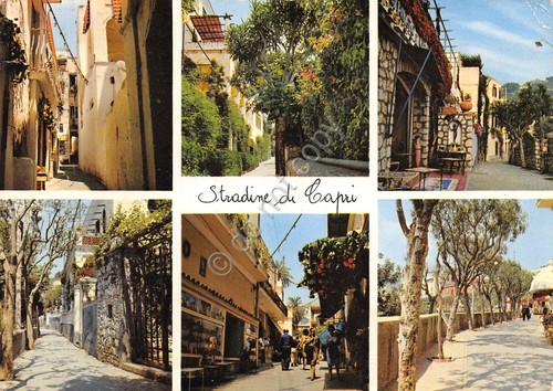Cartolina Capri stradine 1967
