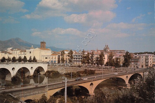 Cartolina Capua due Ponti su fiume Volturno case strada anni …