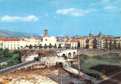 Cartolina Capua Panorama con torre Federico II Ponte strada anni …