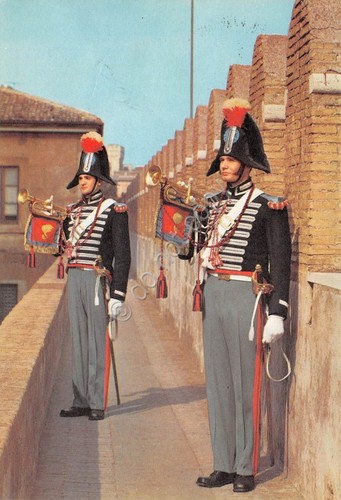 Cartolina Carabinieri Trombettieri Grande montura 1971 timbro filatelico
