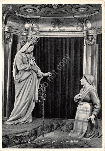 Cartolina Caravaggio Santuario Sacro Speco 1961 (Bergamo)