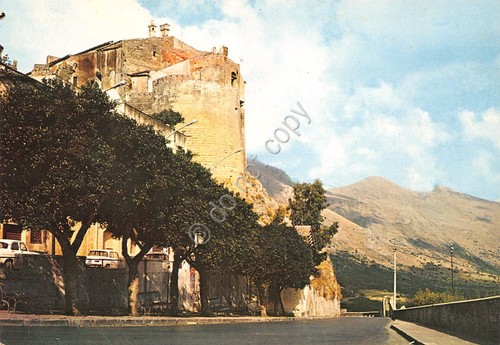 Cartolina Carini Castello dal basso Anni '70
