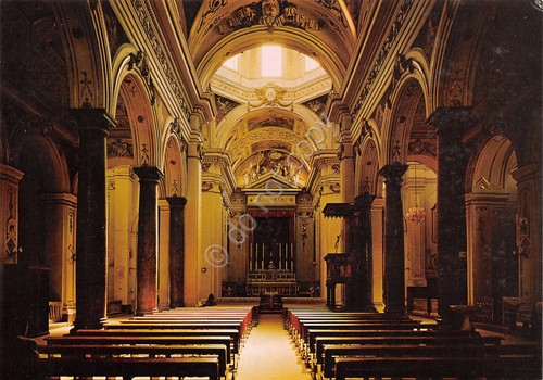 Cartolina Carini Chiesa Madre Assunzione interno Anni '70