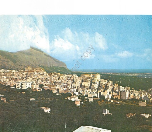 Cartolina Carini panorama paese Anni '70
