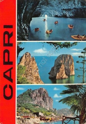 Cartolina Carpi vedute panorama e grotta 1972 (Napoli)