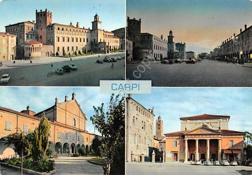 Cartolina Carpi vedute varie 1959