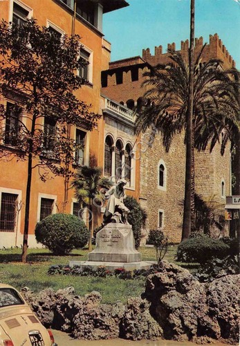 Cartolina Carrara Accademia di Belle Arti 1972 Fiat 500
