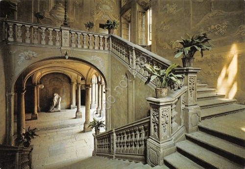 Cartolina Casale Monferrato Palazzo Treville scalinata 1970