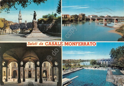 Cartolina Casale Monferrato vedute 1968 (Alessandria)