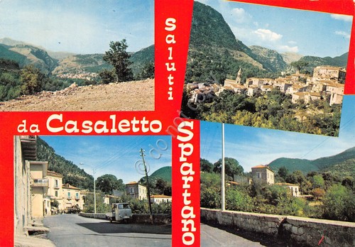 Cartolina Casaletto Spartano vedute varie paese anni '70