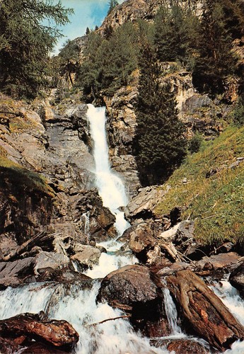 Cartolina Cascata di Saent Gruppo Ortles 1984