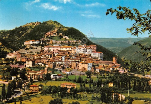 Cartolina Cascia panorama paese case 1970