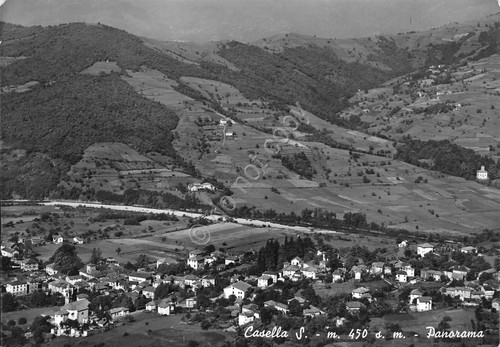 Cartolina Casella Scrivia panorama 1962