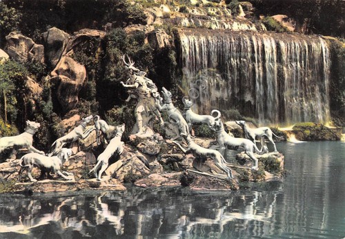 Cartolina Caserta Parco Reale Bagno di Atteone 1966