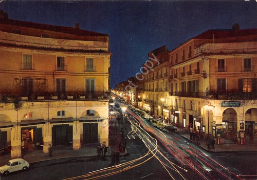 Cartolina Caserta Piazza Dante Notturno anni '80