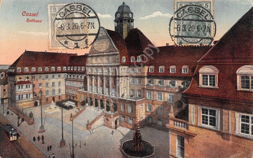 Cartolina Cassel Rathaus illustrata 1920