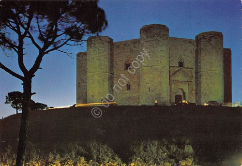 Cartolina Castel Del Monte notturno (Bari)