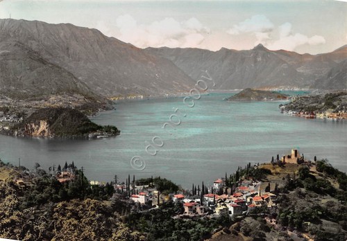 Cartolina Castel Vezio Lago di Como panorama