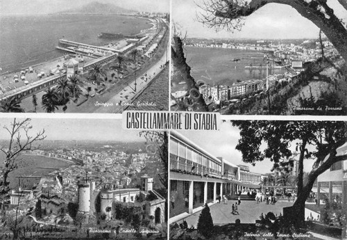 Cartolina Castellamare di Stabia vedute varie 1964
