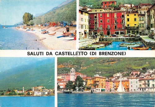 Cartolina Castelletto di Brenzone sponda Orientale vedute