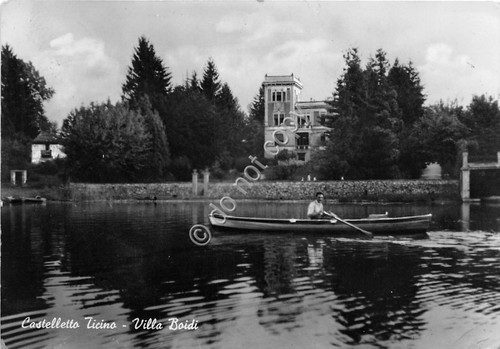 Cartolina Castelletto Ticino Villa Boidi 1952