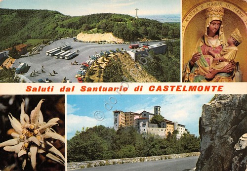 Cartolina Castelmonte Santuario vedute 1977 (Udine)