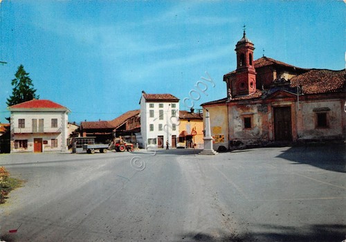 Cartolina Castelnuovo Bormida Piazza Marconi Palazzo Municipale 1972