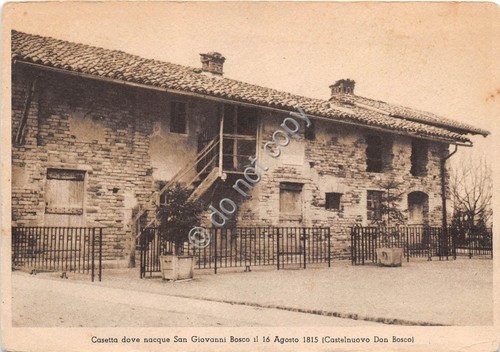 Cartolina Castelnuovo Don Bosco Casetta dove nacque San Giovanni Bosco