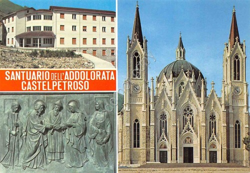 Cartolina Castelpetroso Santuario Addolorata vedute varie anni '70