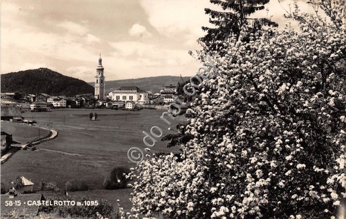 Cartolina Castelrotto panorama 1955