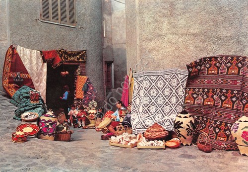 Cartolina Castelsardo Artigianato Sardo esposizione di Manca Vincenza