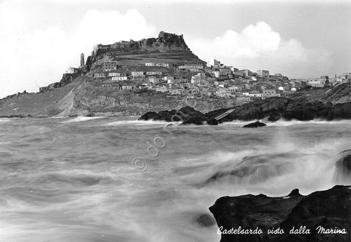 Cartolina Castelsardo Panorama dalla marina 1961