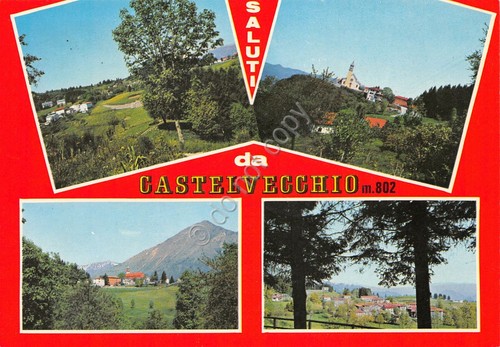 Cartolina Castelvecchio 4 vedute (Lucca)