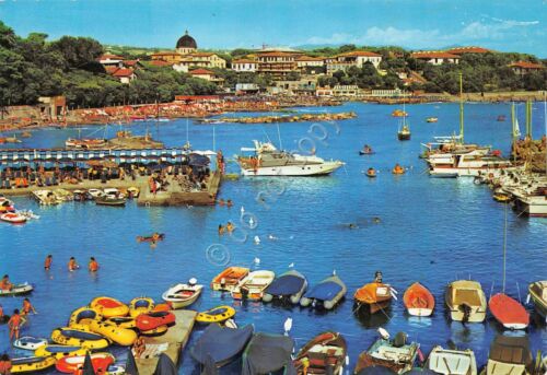 Cartolina Castiglioncello Bagni Tre Scogli barche animata