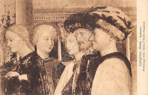 Cartolina Castiglione Olona Battistero Storia Erode Masolino 1924