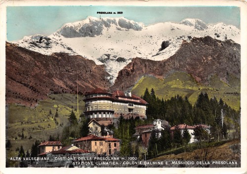 Cartolina Castione della Presolana Colonia Dalmine 1957