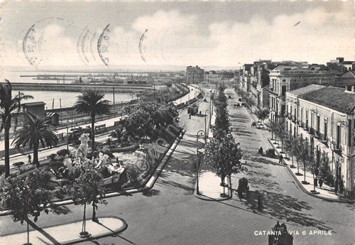 Cartolina Catania Via 6 Aprile anni '50