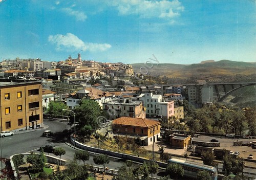Cartolina Catanzaro panorama strada ponte 1973