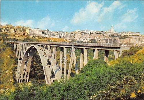 Cartolina Catanzaro Ponte viadotto e panorama