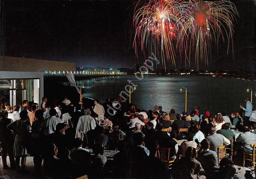 Cartolina Cattolica Notte di Ferragosto fuochi artificiali (Rimini)